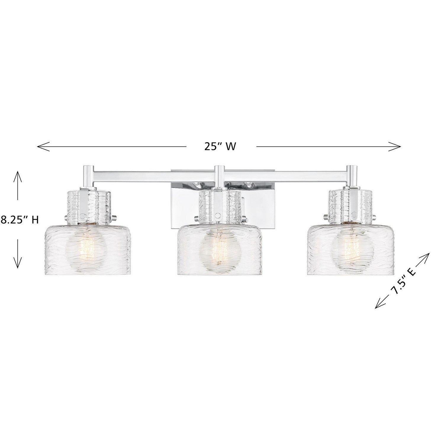 Savoy House - 8-1030-3-11 - Three Light Bathroom Vanity - Dover - Chrome