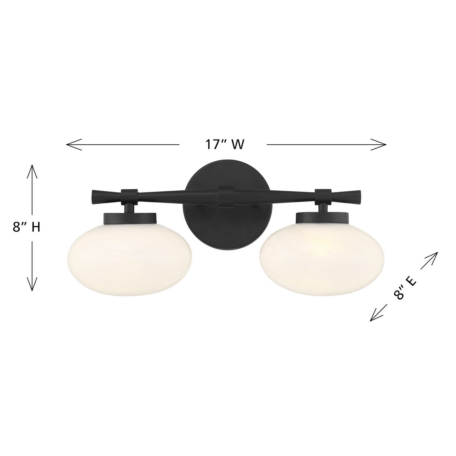Savoy House - 8-1050-2-BK - Two Light Bathroom Vanity - Barrow - Matte Black