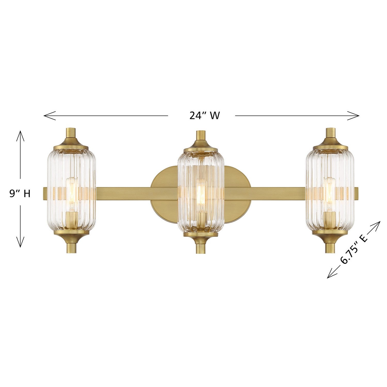 Savoy House - 8-3024-3-322 - Three Light Bathroom Vanity - Holton - Warm Brass