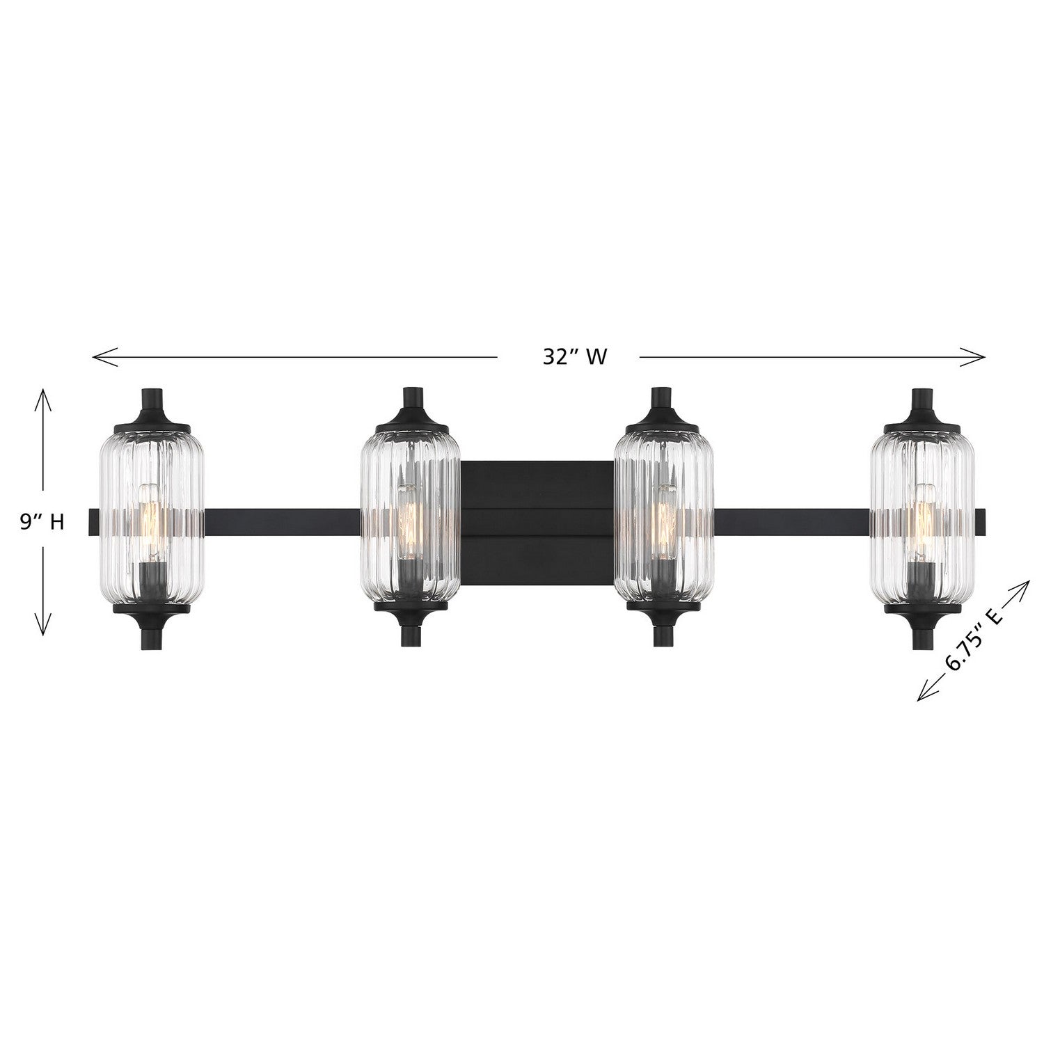 Savoy House - 8-3024-4-BK - Four Light Bathroom Vanity - Holton - Matte Black