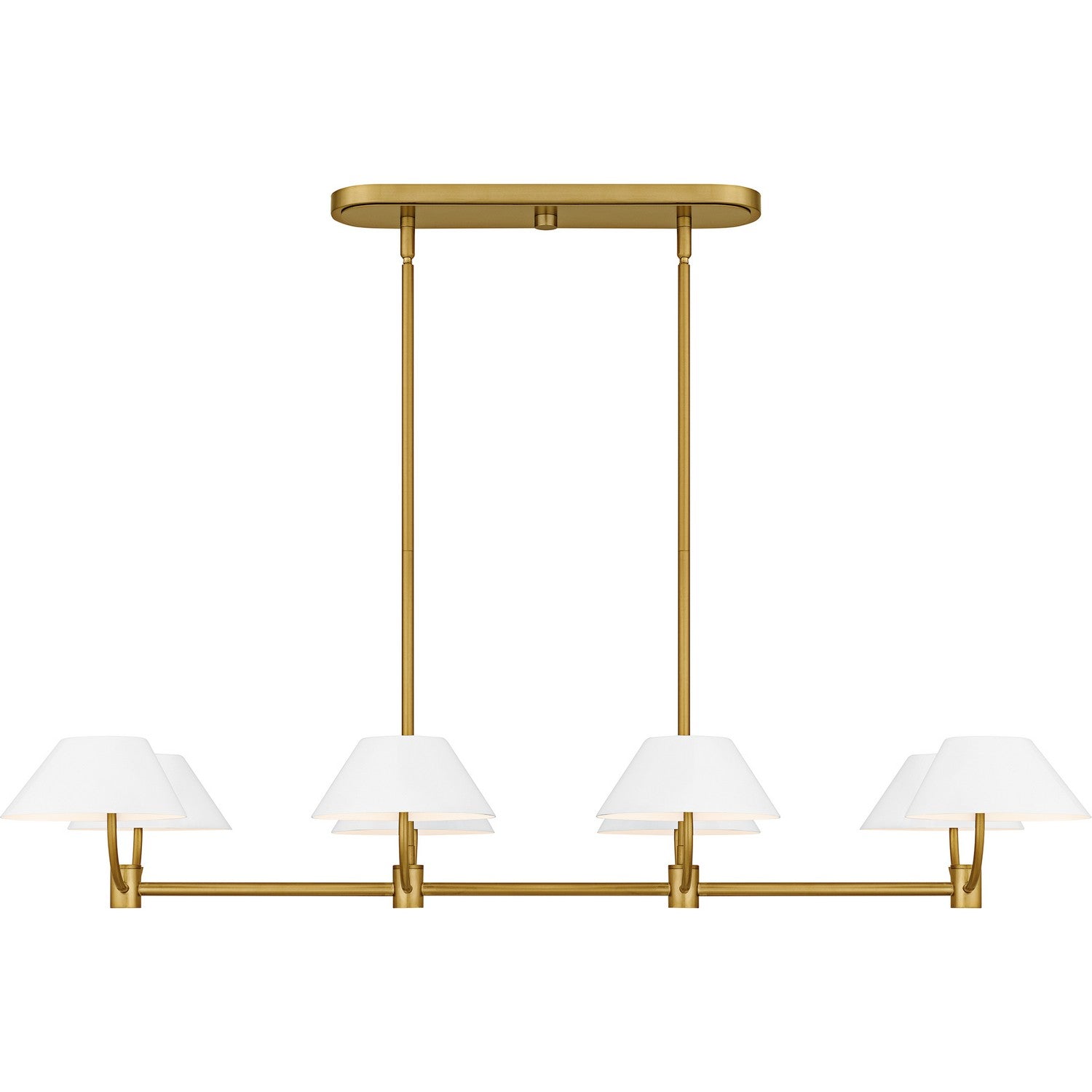 Quoizel - PNY842BRG - Eight Light Linear Chandelier - Penley - Brushed Gold