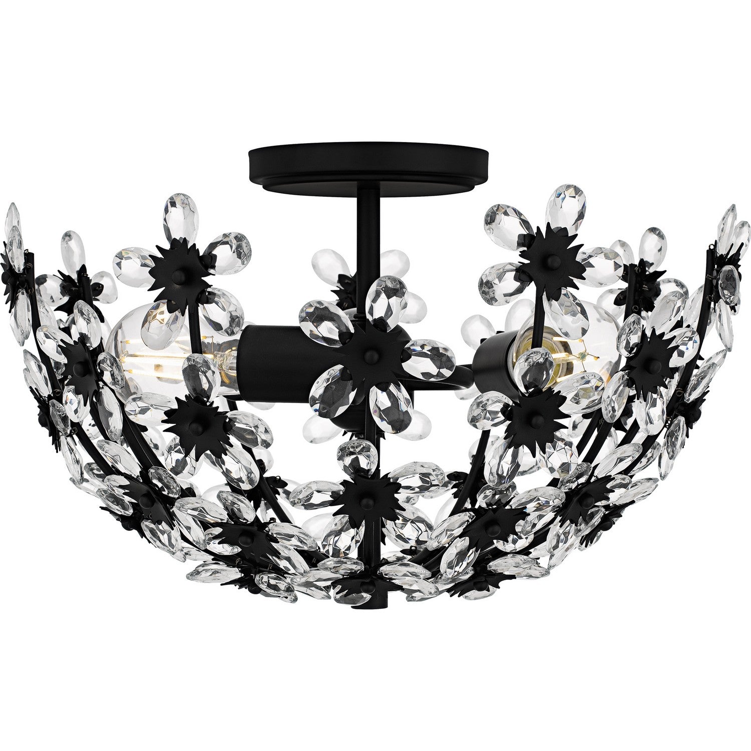 Quoizel - QSF6783MBK - Three Light Semi-Flush Mount - Quoizel Semi-Flush Mount - Matte Black