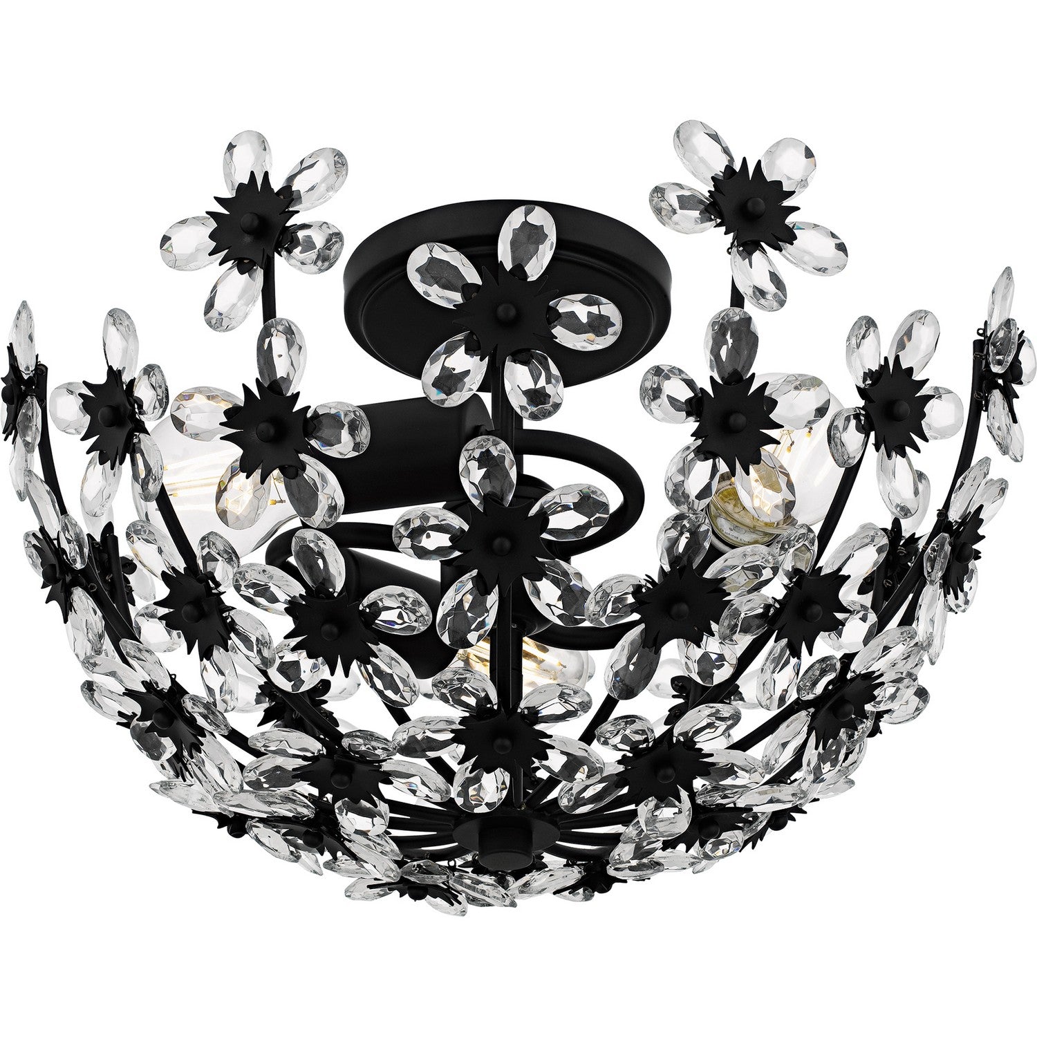 Quoizel - QSF6783MBK - Three Light Semi-Flush Mount - Quoizel Semi-Flush Mount - Matte Black