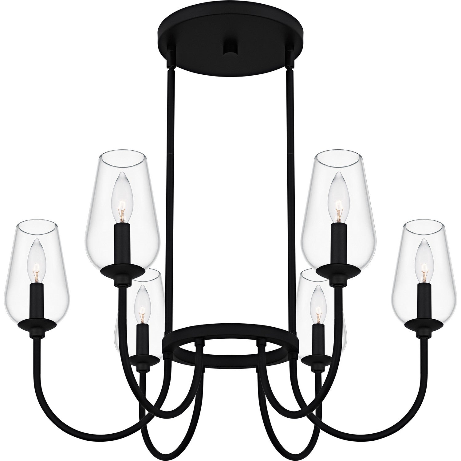 Quoizel - VSC5028MBK - Six Light Chandelier - Viscount - Matte Black
