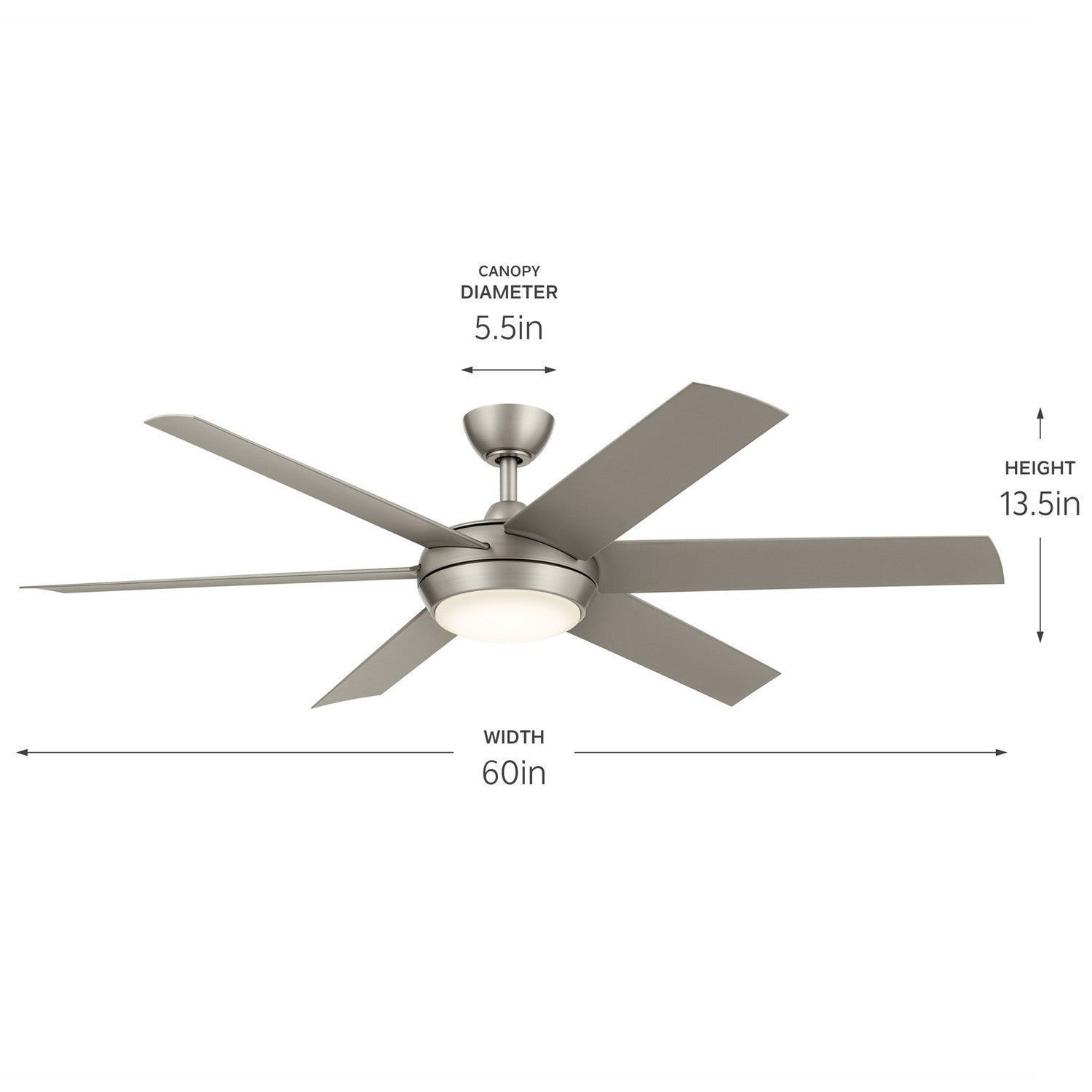 Kichler - 310260NI - 60"Ceiling Fan - Mint - Brushed Nickel