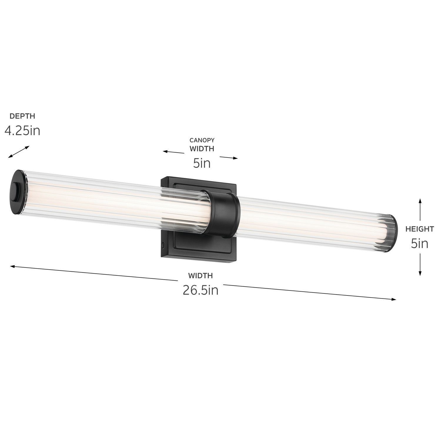 Kichler - 55196BKLED - LED Linear Bath - Laurene - Black