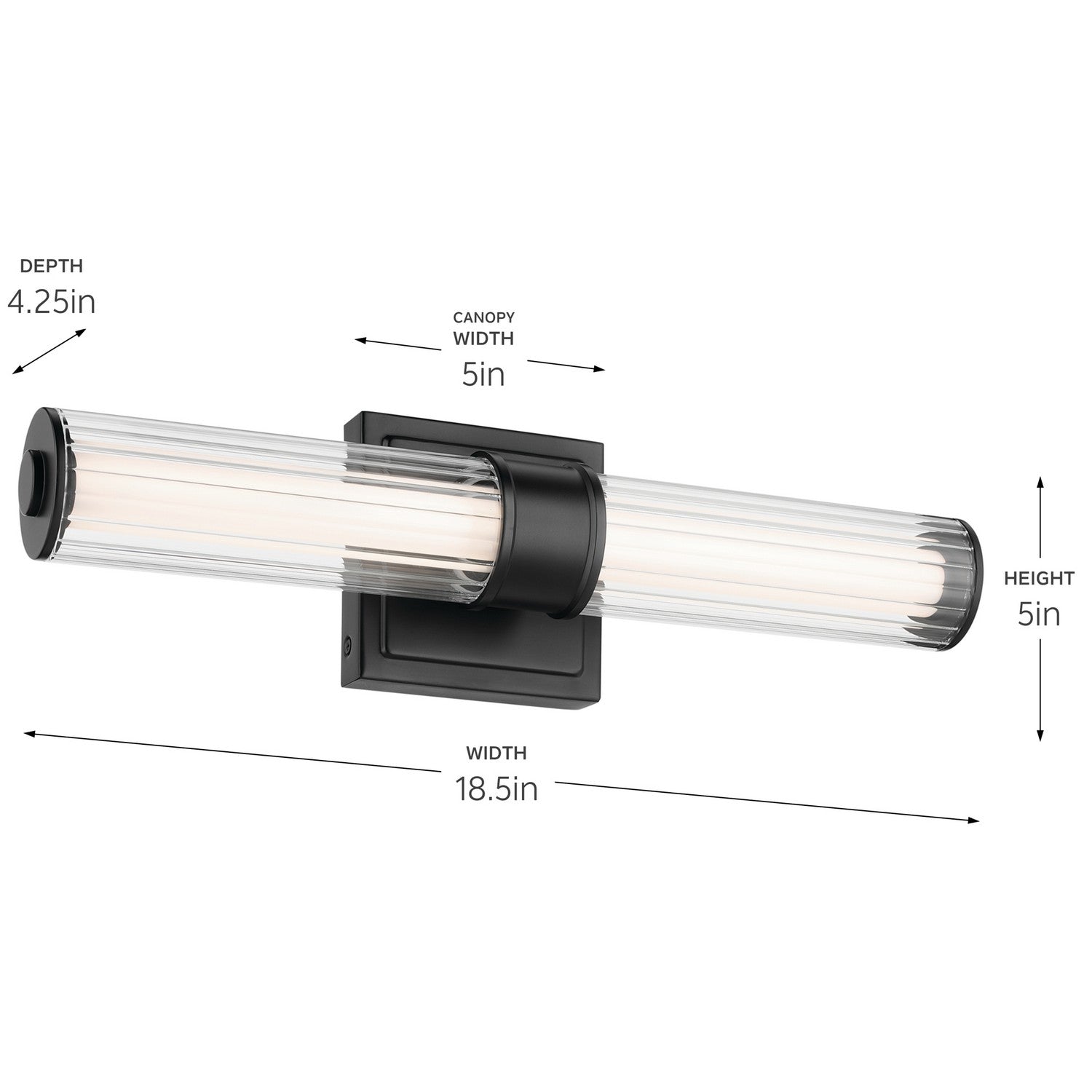 Kichler - 55195BKLED - LED Bath Bar - Laurene - Black