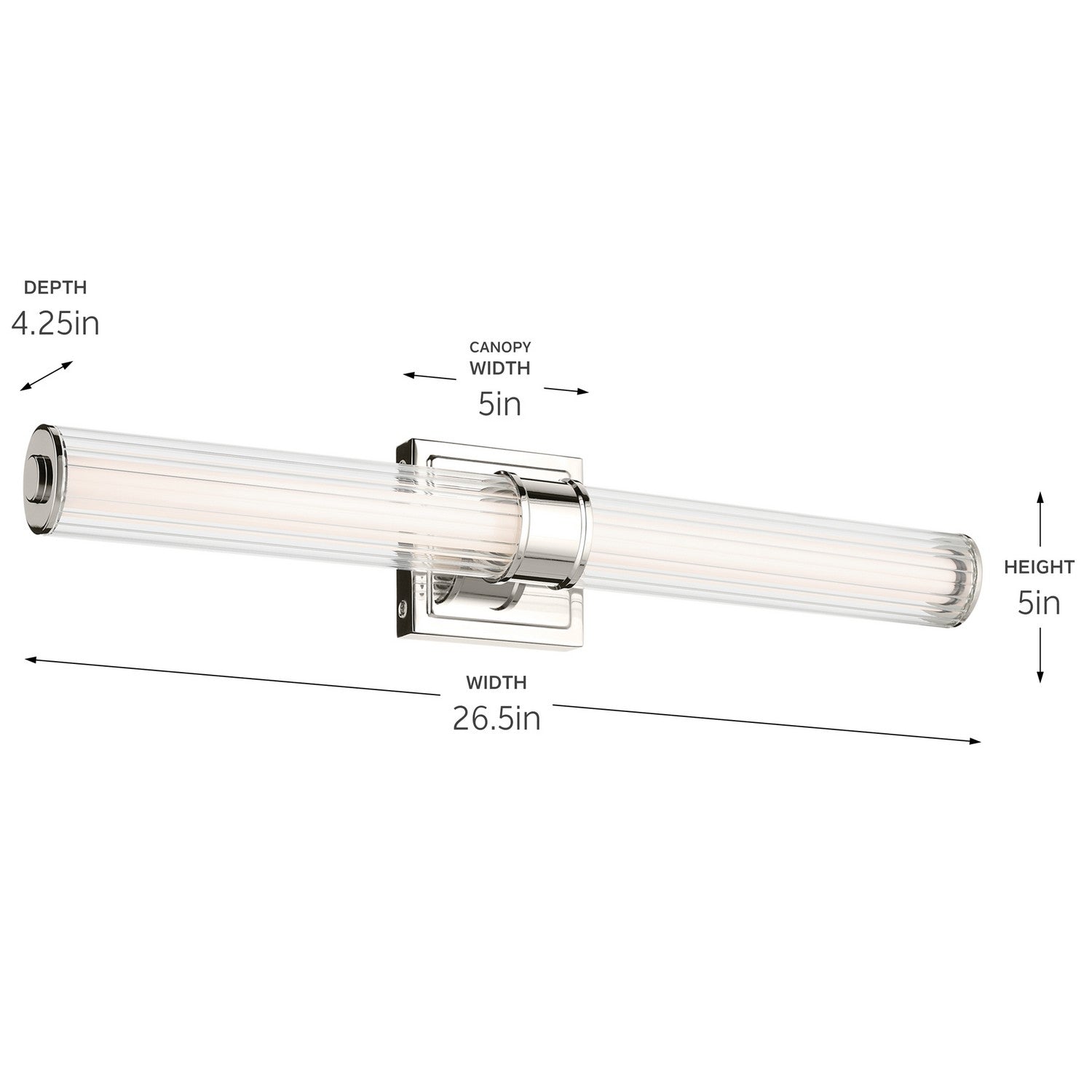 Kichler - 55196PNLED - LED Linear Bath - Laurene - Polished Nickel