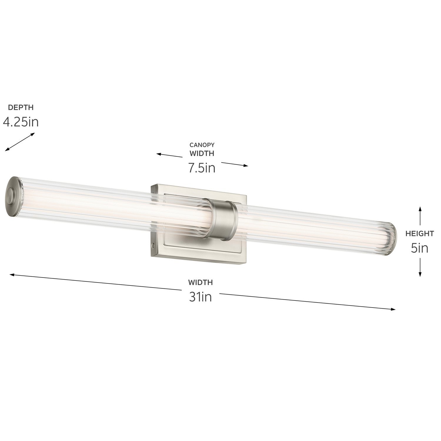 Kichler - 55197NILED - LED Linear Bath - Laurene - Brushed Nickel