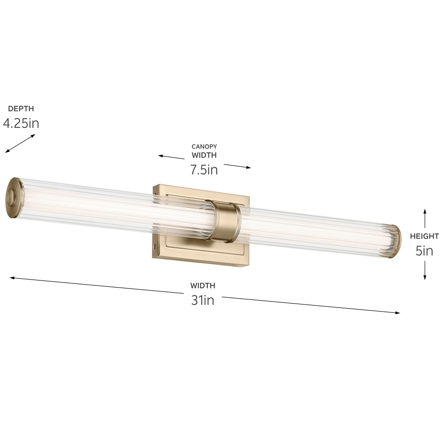 Kichler - 55197CPZLED - LED Linear Bath - Laurene - Champagne Bronze
