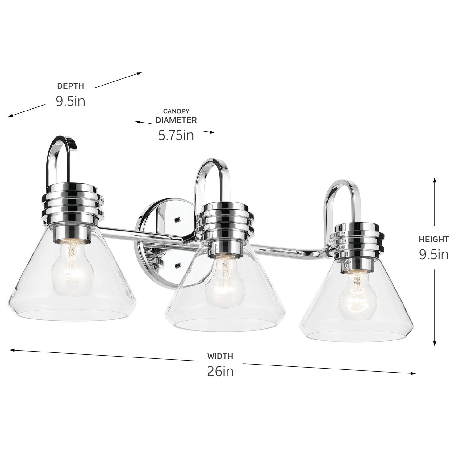Kichler - 55155CHCLR - Three Light Bath - Farum - Chrome