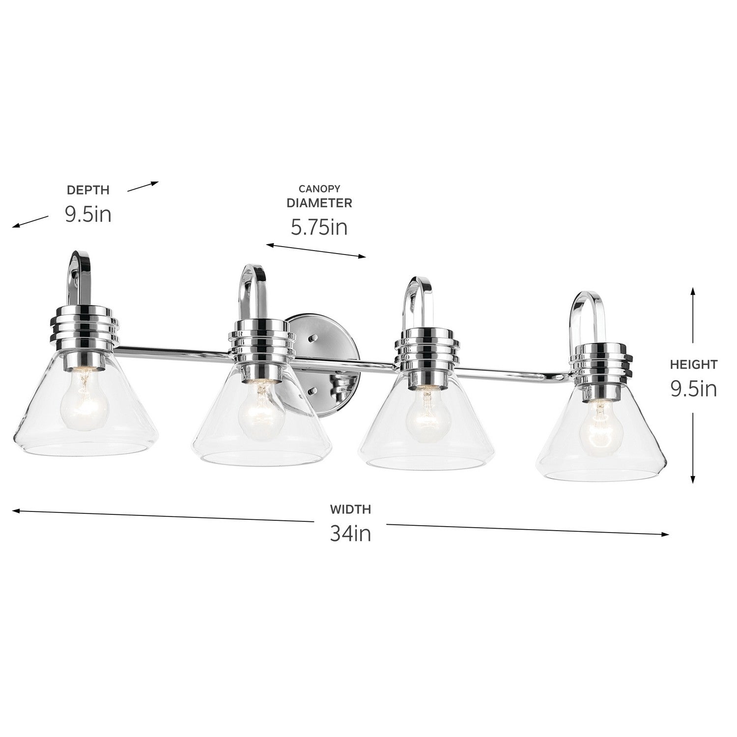 Kichler - 55156CHCLR - Four Light Bath - Farum - Chrome