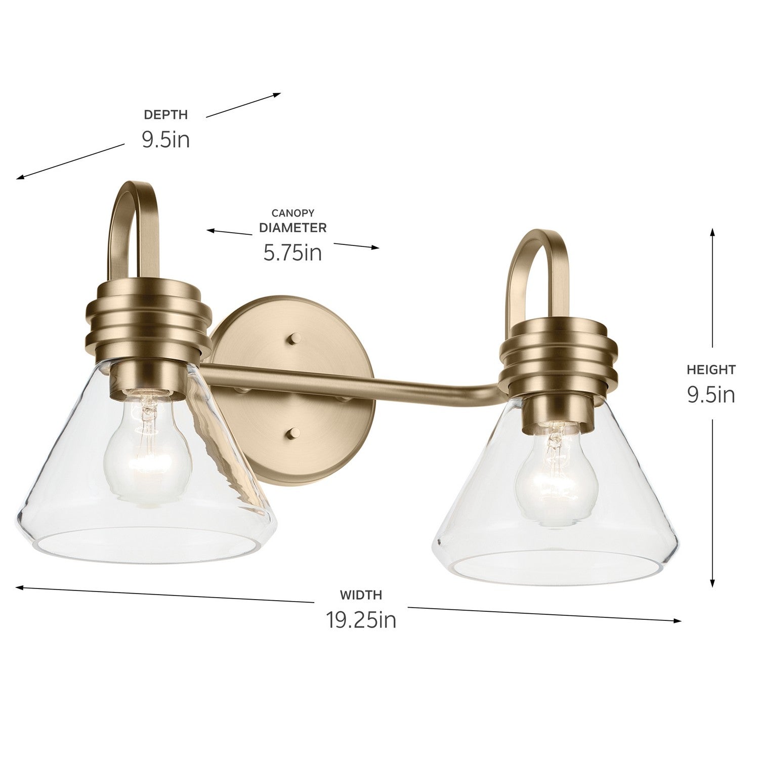 Kichler - 55154CPZCLR - Two Light Bath - Farum - Champagne Bronze