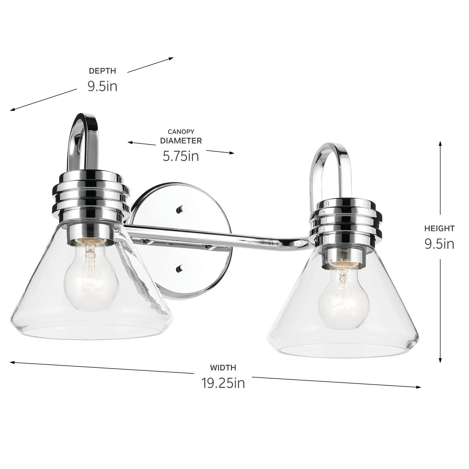 Kichler - 55154CHCLR - Two Light Bath - Farum - Chrome