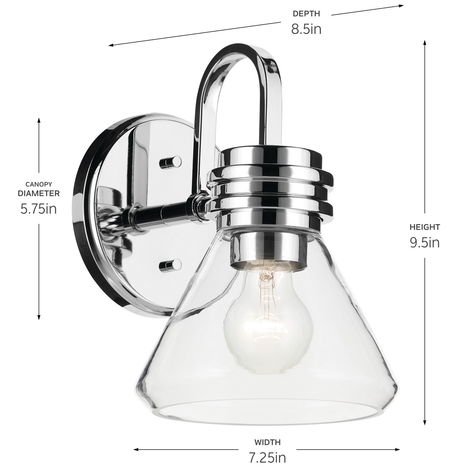 Kichler - 55153CHCLR - One Light Wall Sconce - Farum - Chrome