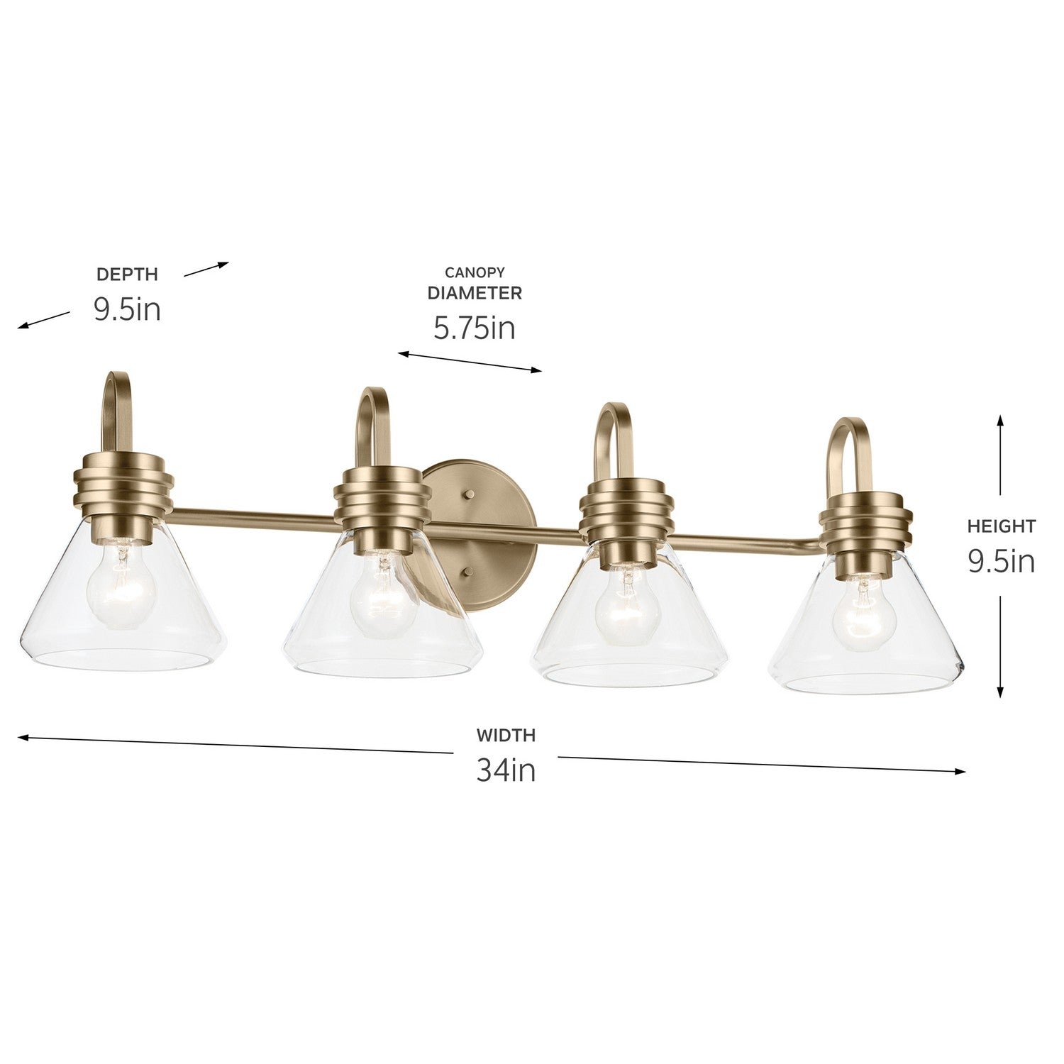 Kichler - 55156CPZCLR - Four Light Bath - Farum - Champagne Bronze