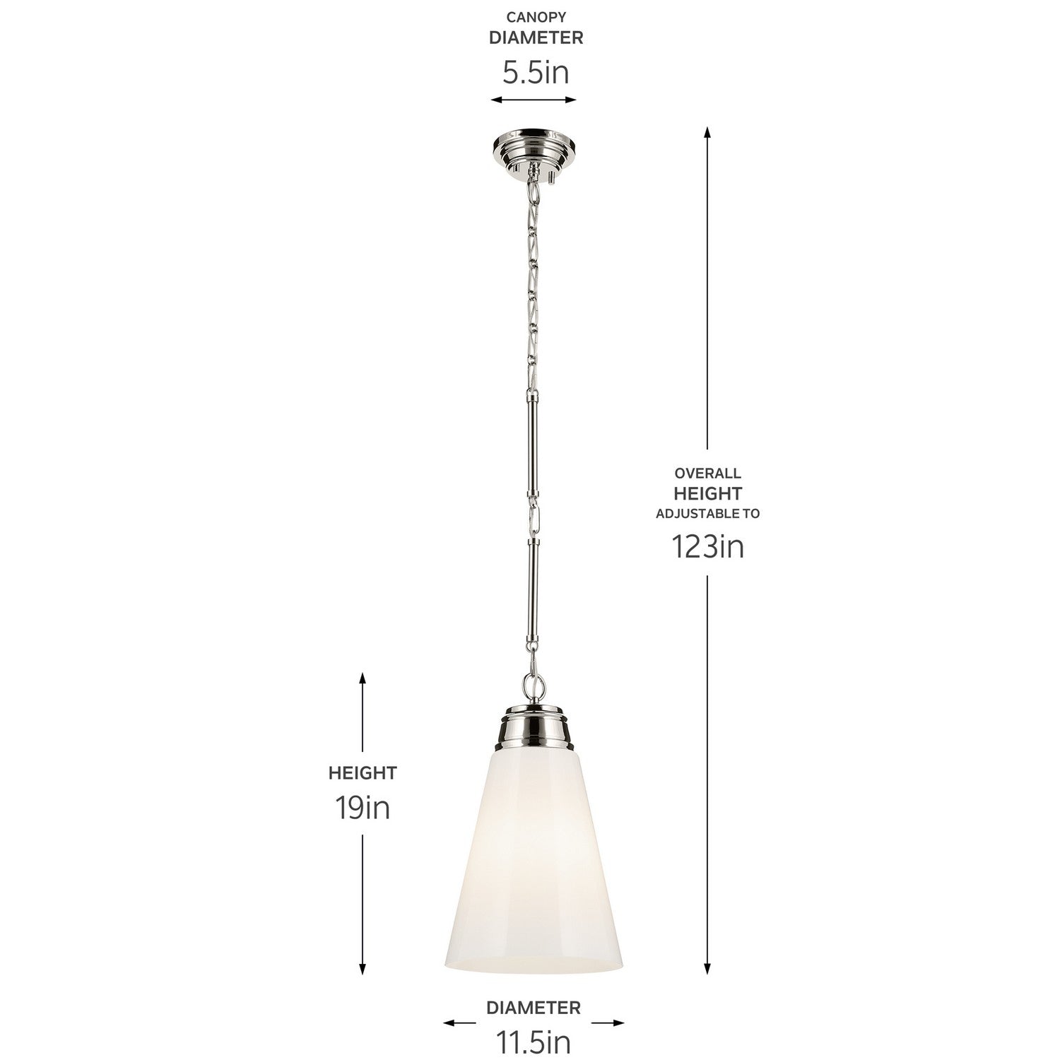 Kichler - 52661PN - One Light Pendant - Marsailli - Polished Nickel