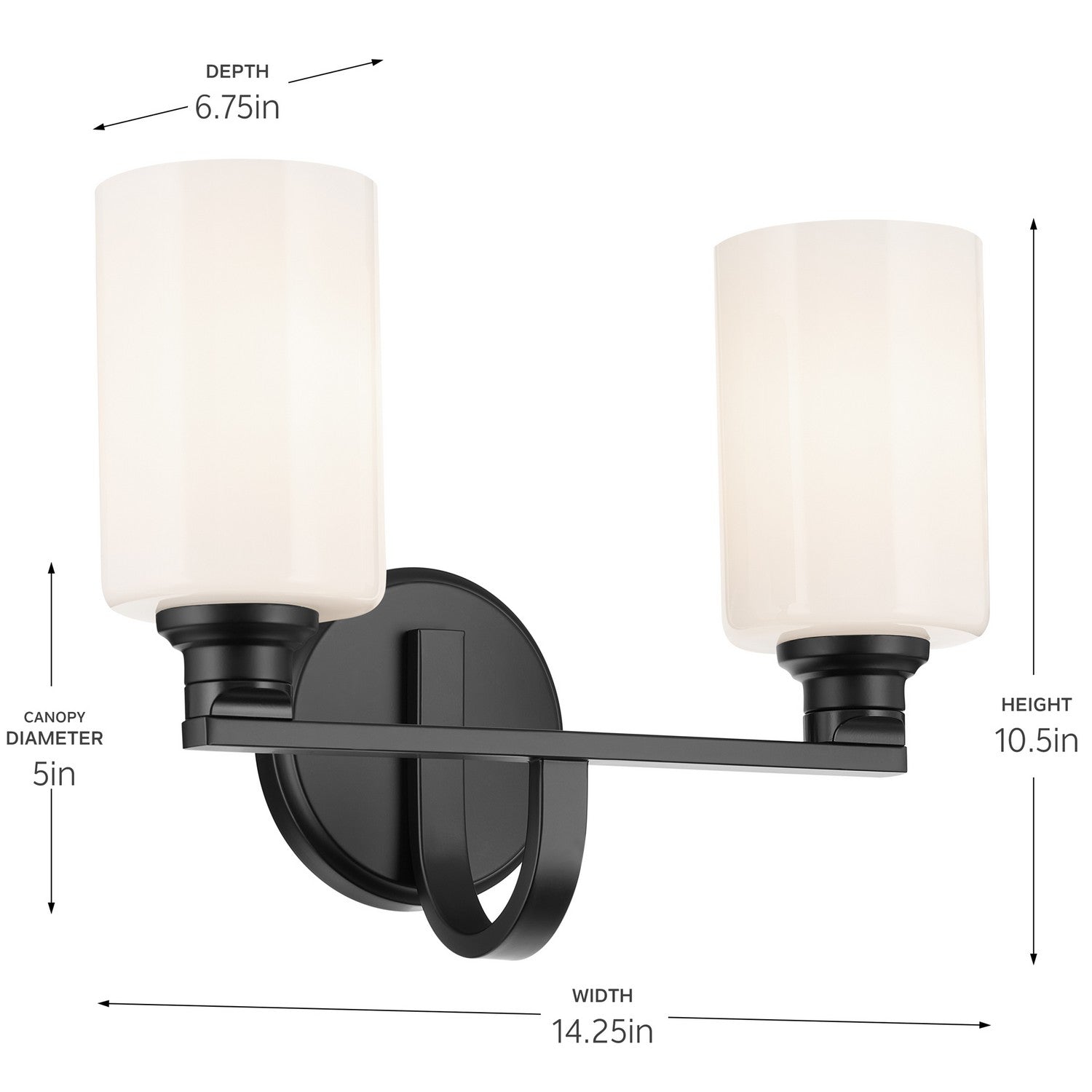 Kichler - 55225BK - Two Light Bath - Gioe - Black