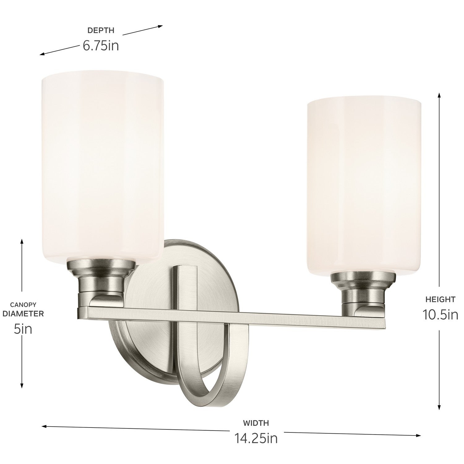 Kichler - 55225NI - Two Light Bath - Gioe - Brushed Nickel