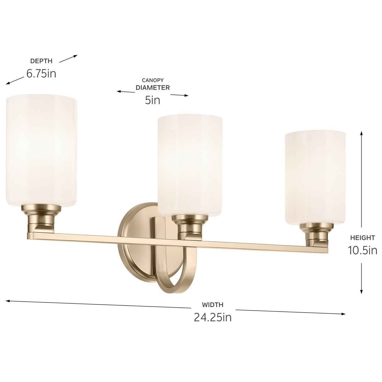 Kichler - 55226CPZ - Three Light Bath - Gioe - Champagne Bronze
