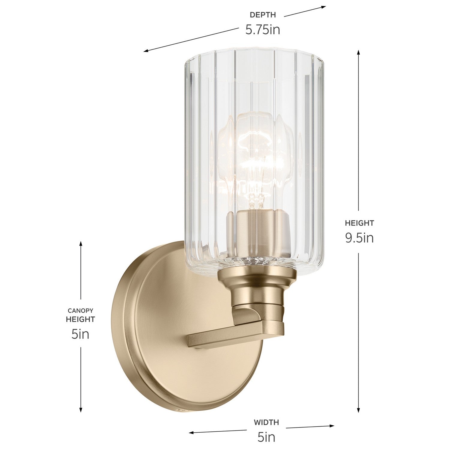 Kichler - 55224CPZFLU - One Light Wall Sconce - Gioe - Champagne Bronze