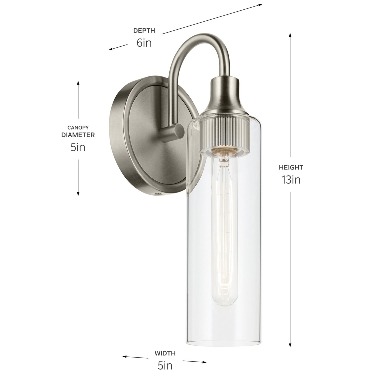 Kichler - 55209NI - One Light Wall Sconce - Kavi - Brushed Nickel