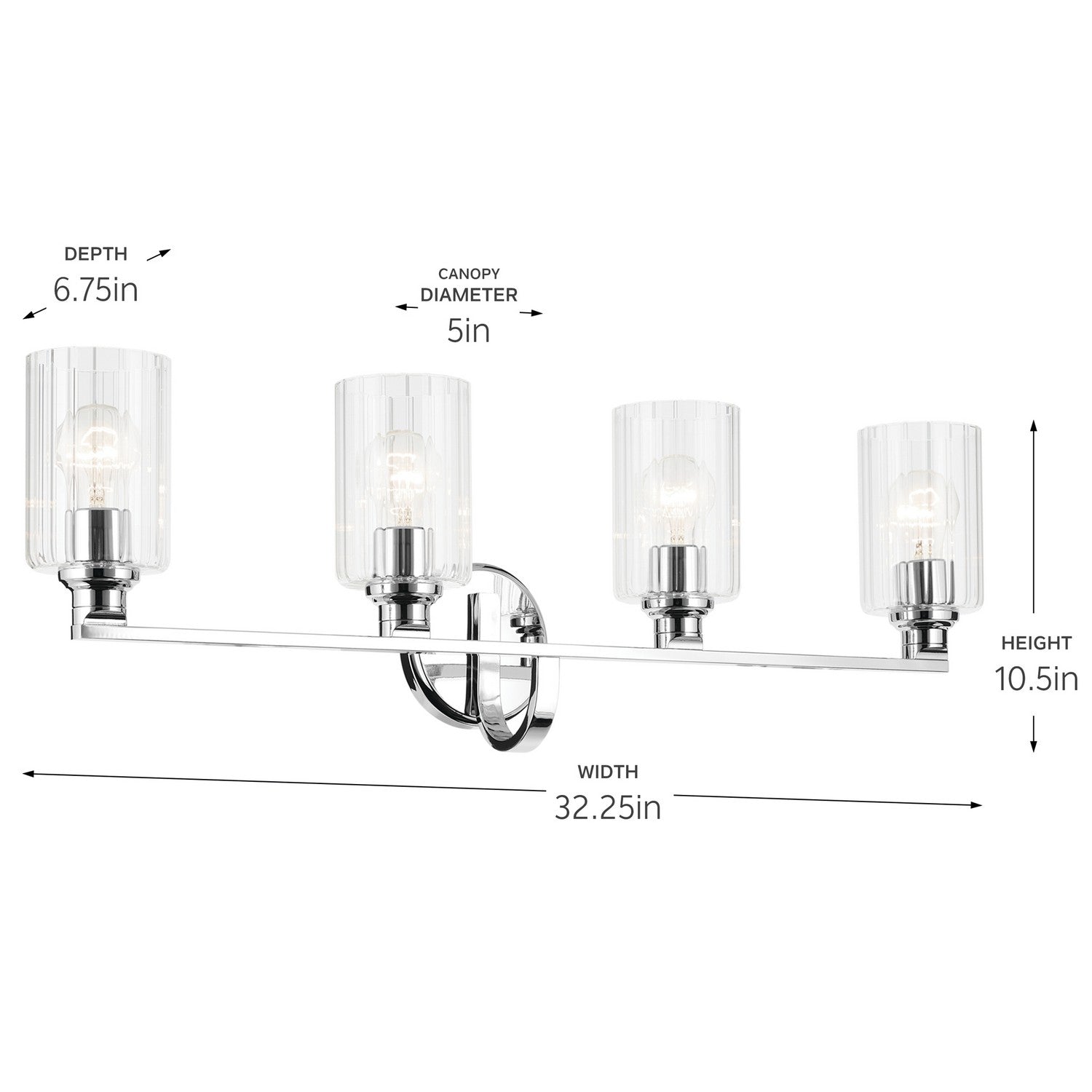Kichler - 55227CHFLU - Four Light Bath - Gioe - Chrome