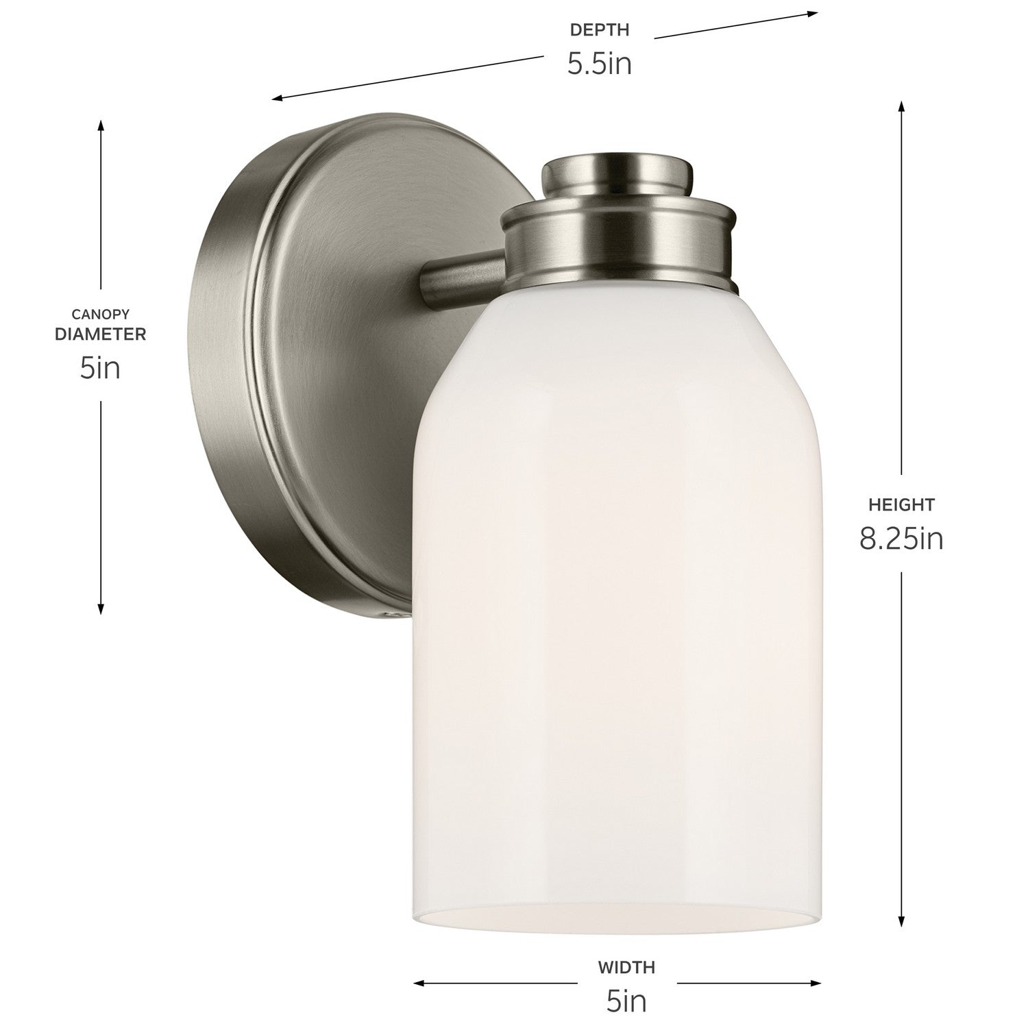 Kichler - 55200NI - One Light Wall Sconce - Shae - Brushed Nickel