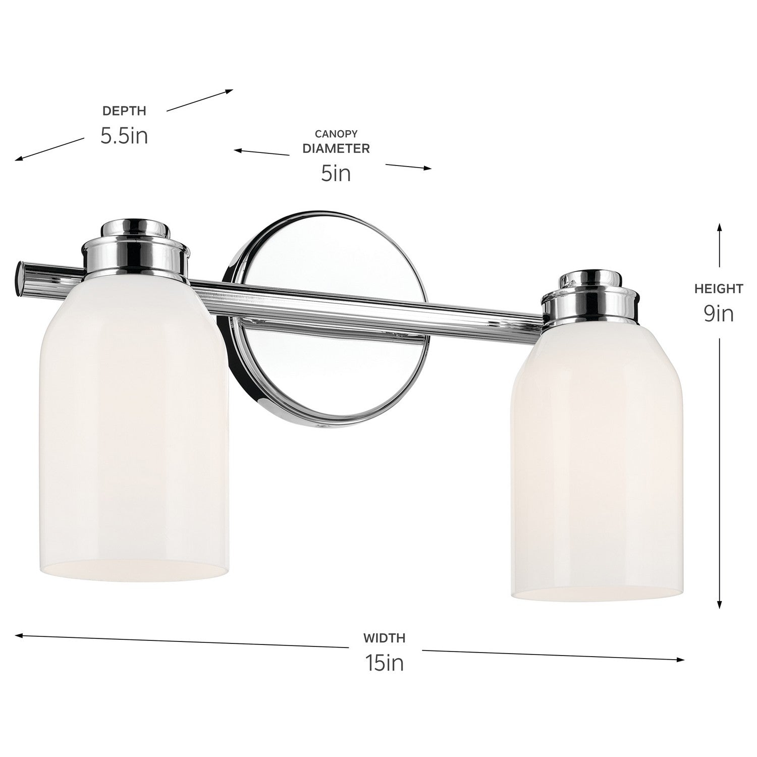 Kichler - 55201CH - Two Light Bath - Shae - Chrome