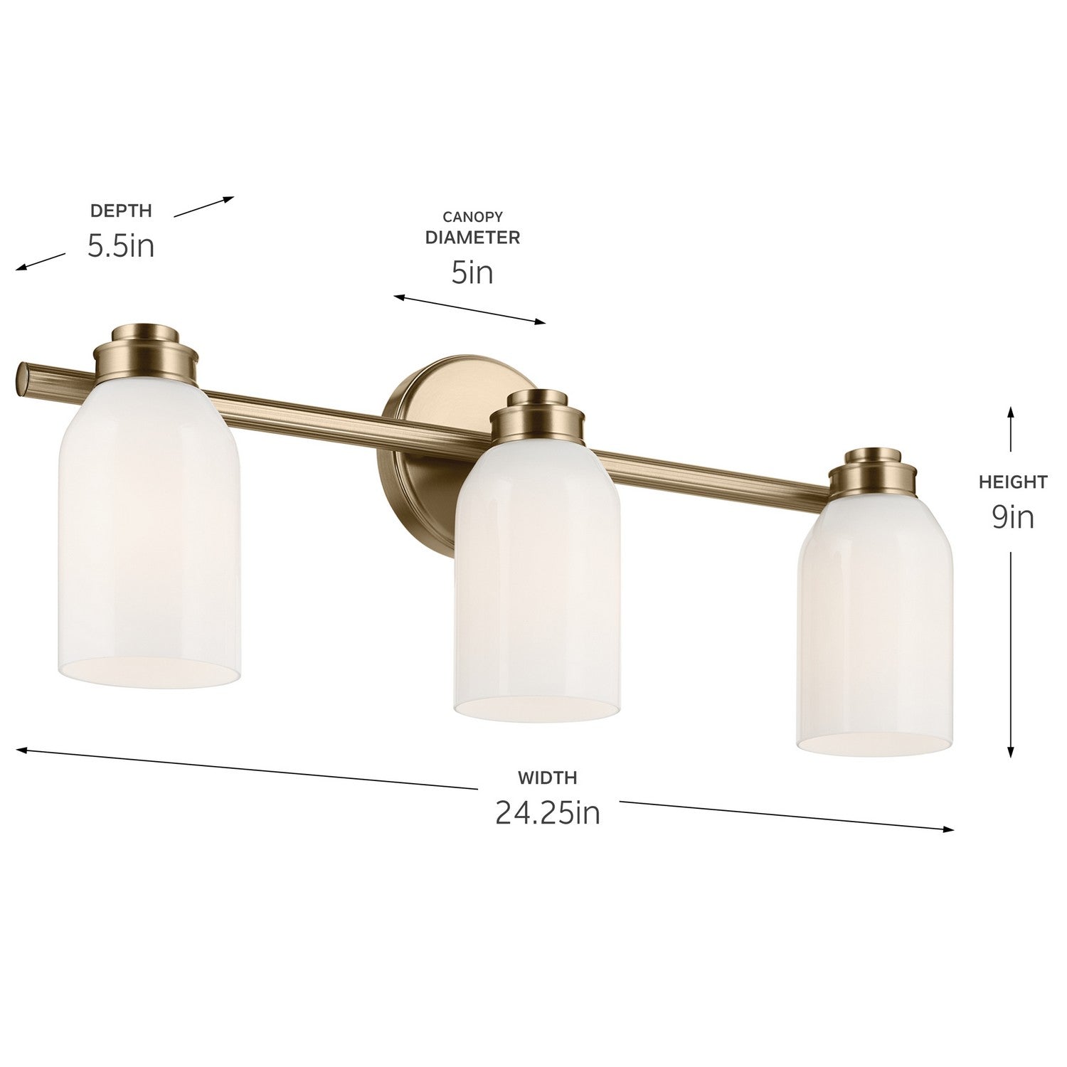 Kichler - 55202CPZ - Three Light Bath - Shae - Champagne Bronze