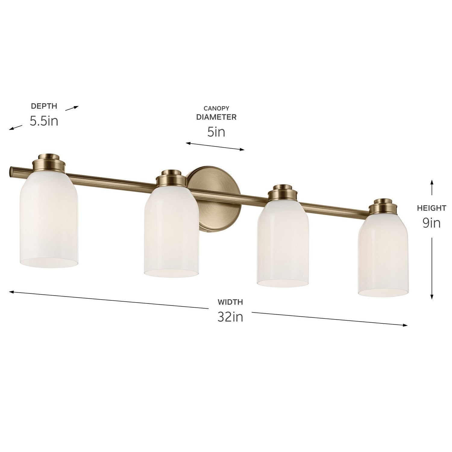 Kichler - 55203CPZ - Four Light Bath - Shae - Champagne Bronze