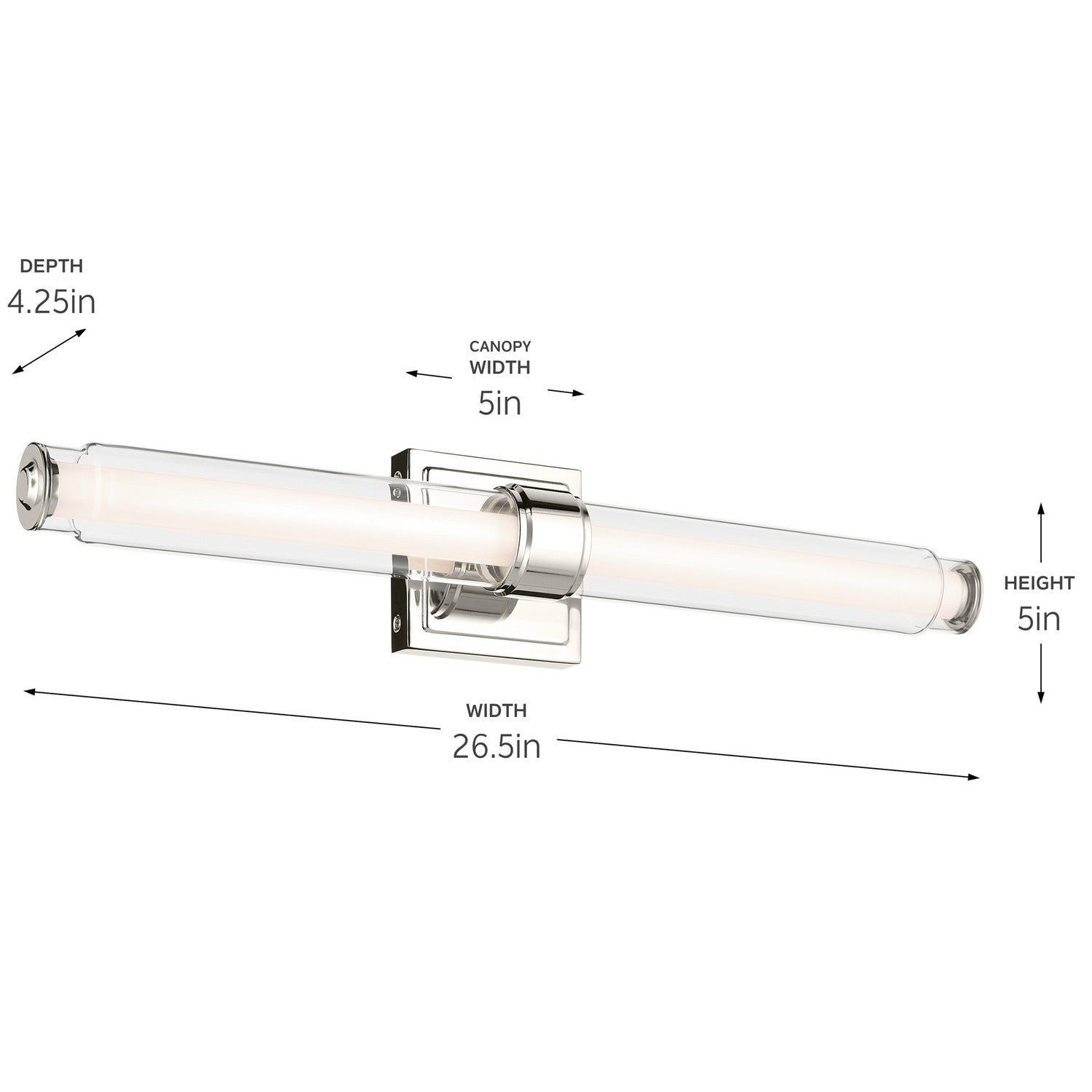 Kichler - 55238PNLED - LED Linear Bath - Laurene - Polished Nickel