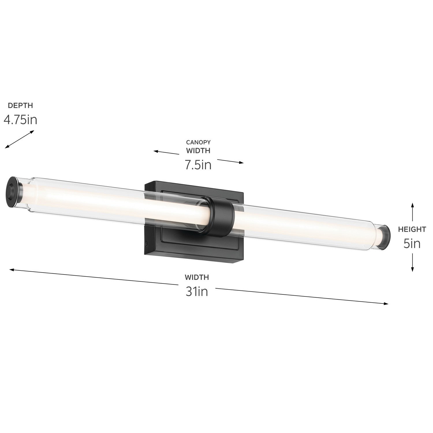 Kichler - 55239BKLED - LED Linear Bath - Laurene - Black