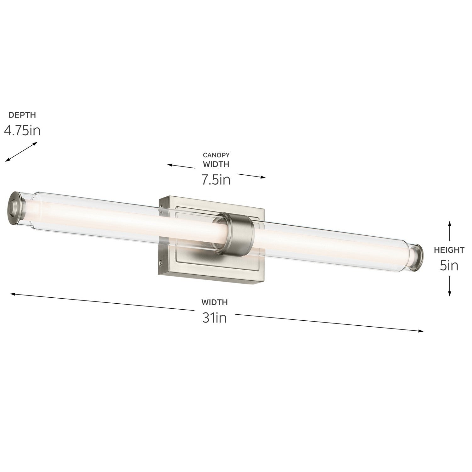 Kichler - 55239NILED - LED Linear Bath - Laurene - Brushed Nickel