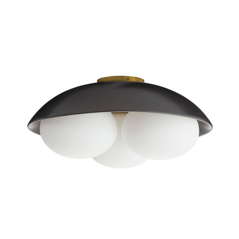 Arteriors - GADFC02 - Three Light Flush Mount - Glaze - Matte Black
