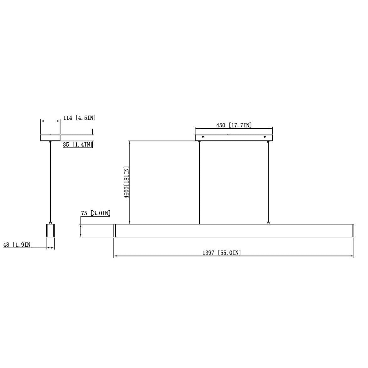 Z-Lite - 1016-55L-MB-LED - LED Linear Chandelier - Hudson - Matte Black