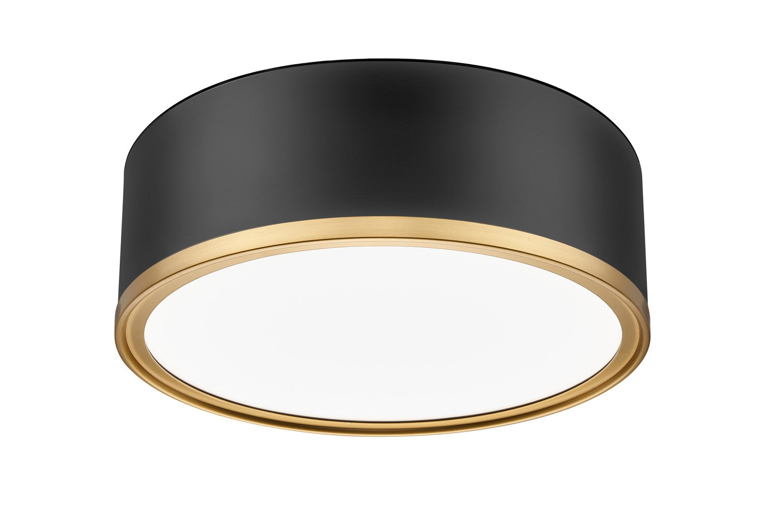 Z-Lite - 1018F12-MB-MGLD-LED - LED Flush Mount - Bradley - Matte Black + Modern Gold