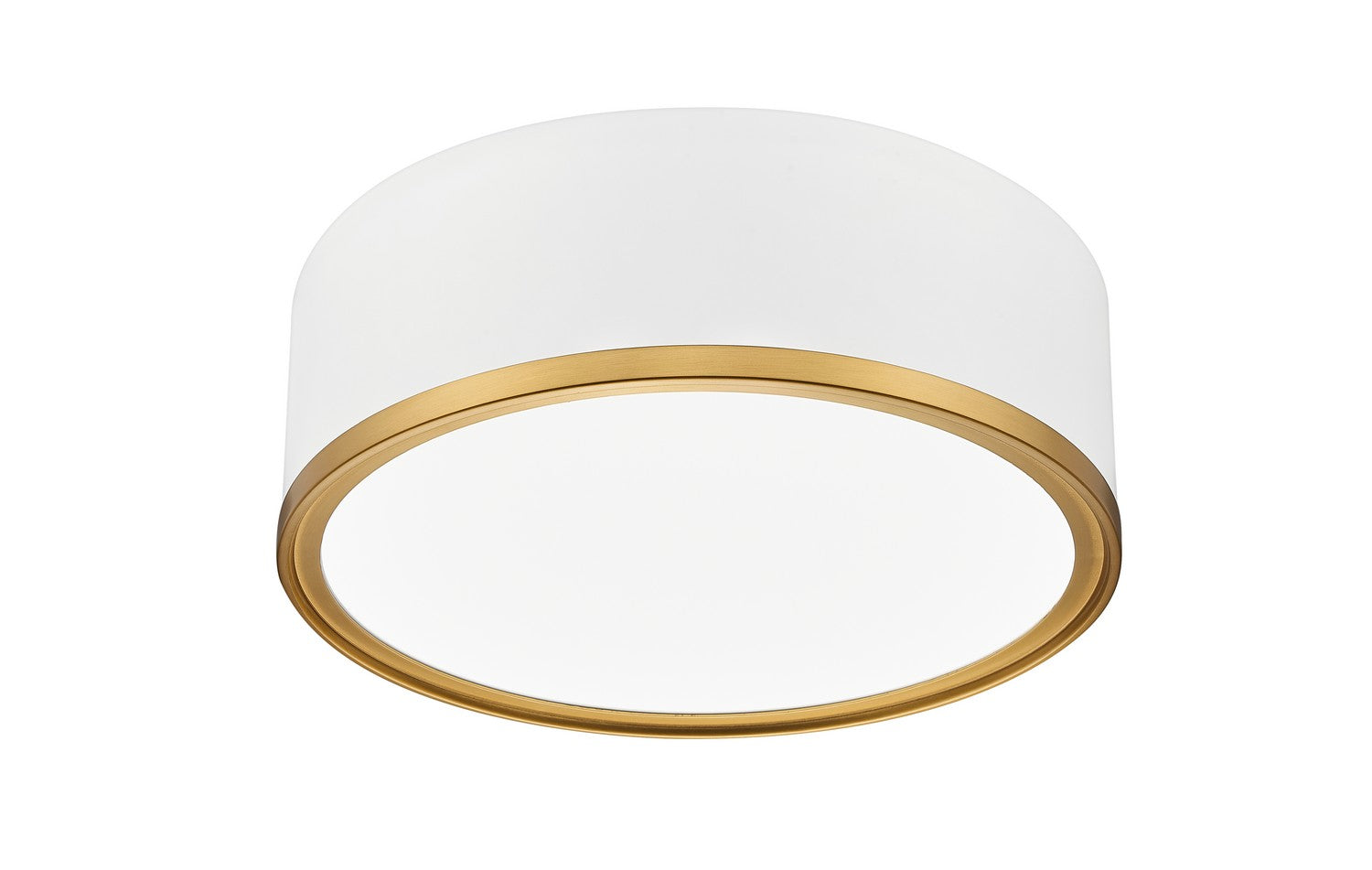 Z-Lite - 1018F12-MW-MGLD-LED - LED Flush Mount - Bradley - Matte White + Modern Gold