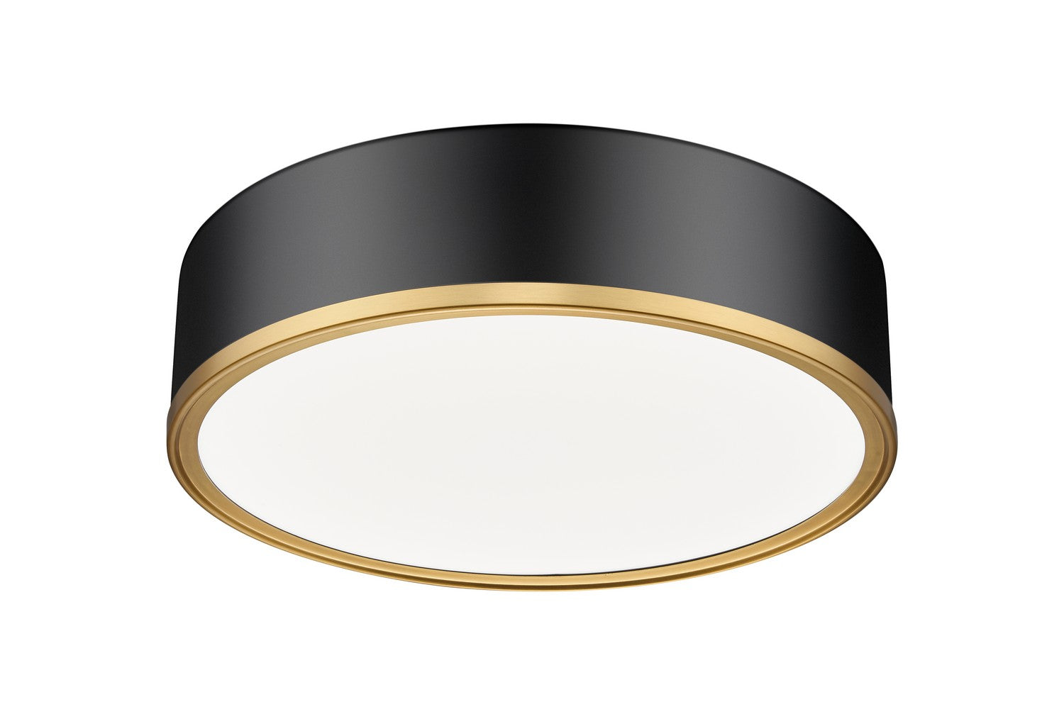 Z-Lite - 1018F16-MB-MGLD-LED - LED Flush Mount - Bradley - Matte Black + Modern Gold
