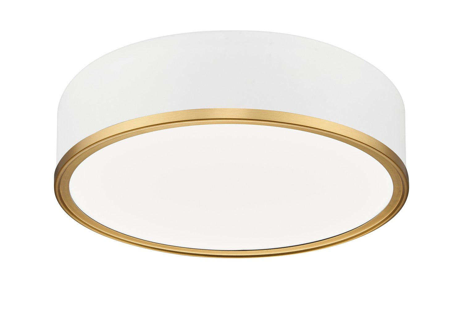 Z-Lite - 1018F16-MW-MGLD-LED - LED Flush Mount - Bradley - Matte White + Modern Gold
