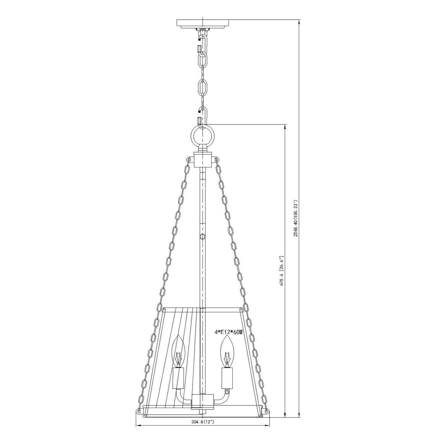 Z-Lite - 1954P12-BN - Four Light Pendant - Madeline - Brushed Nickel