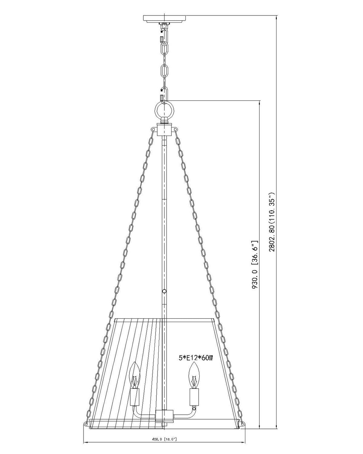 Z-Lite - 1954P18-MGLD - Five Light Pendant - Madeline - Modern Gold