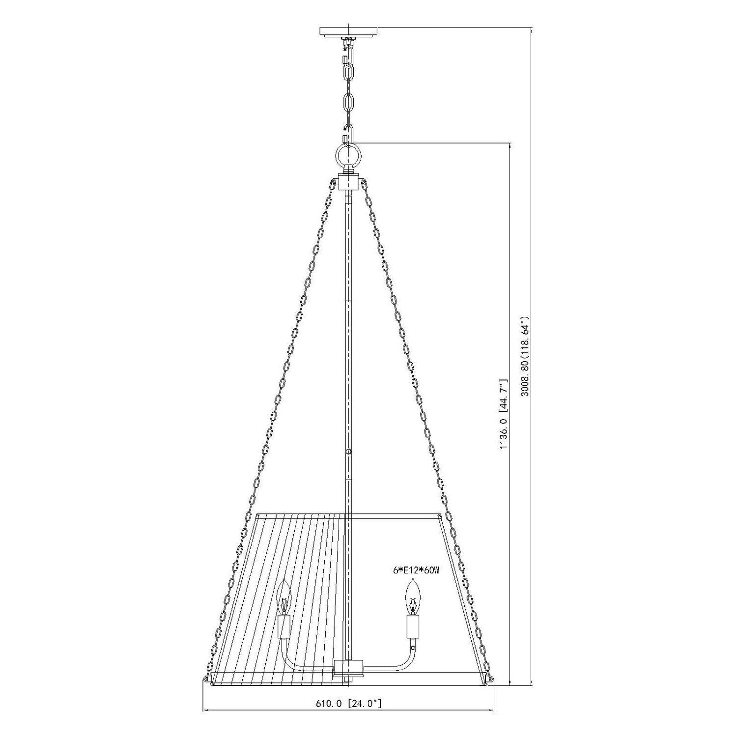Z-Lite - 1954P24-MGLD - Six Light Pendant - Madeline - Modern Gold