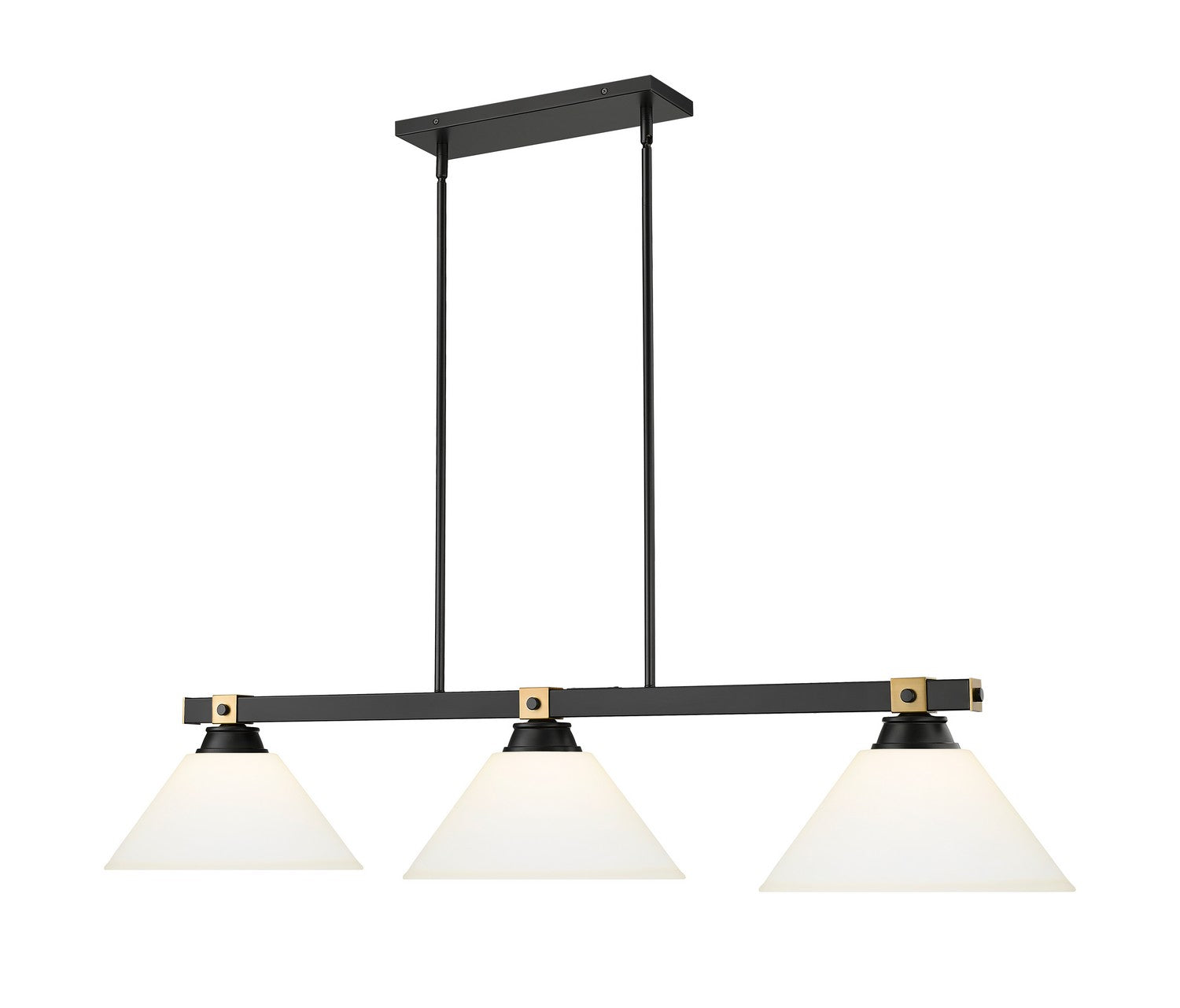 Z-Lite - 1955-3MB-RB-AMO14 - Three Light Billiard - Bronte - Matte Black + Rubbed Brass