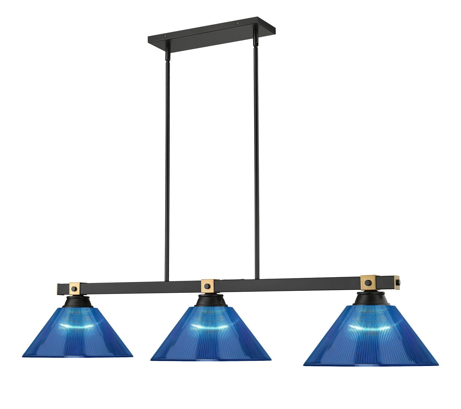 Z-Lite - 1955-3MB-RB-ARDB - Three Light Billiard - Bronte - Matte Black + Rubbed Brass