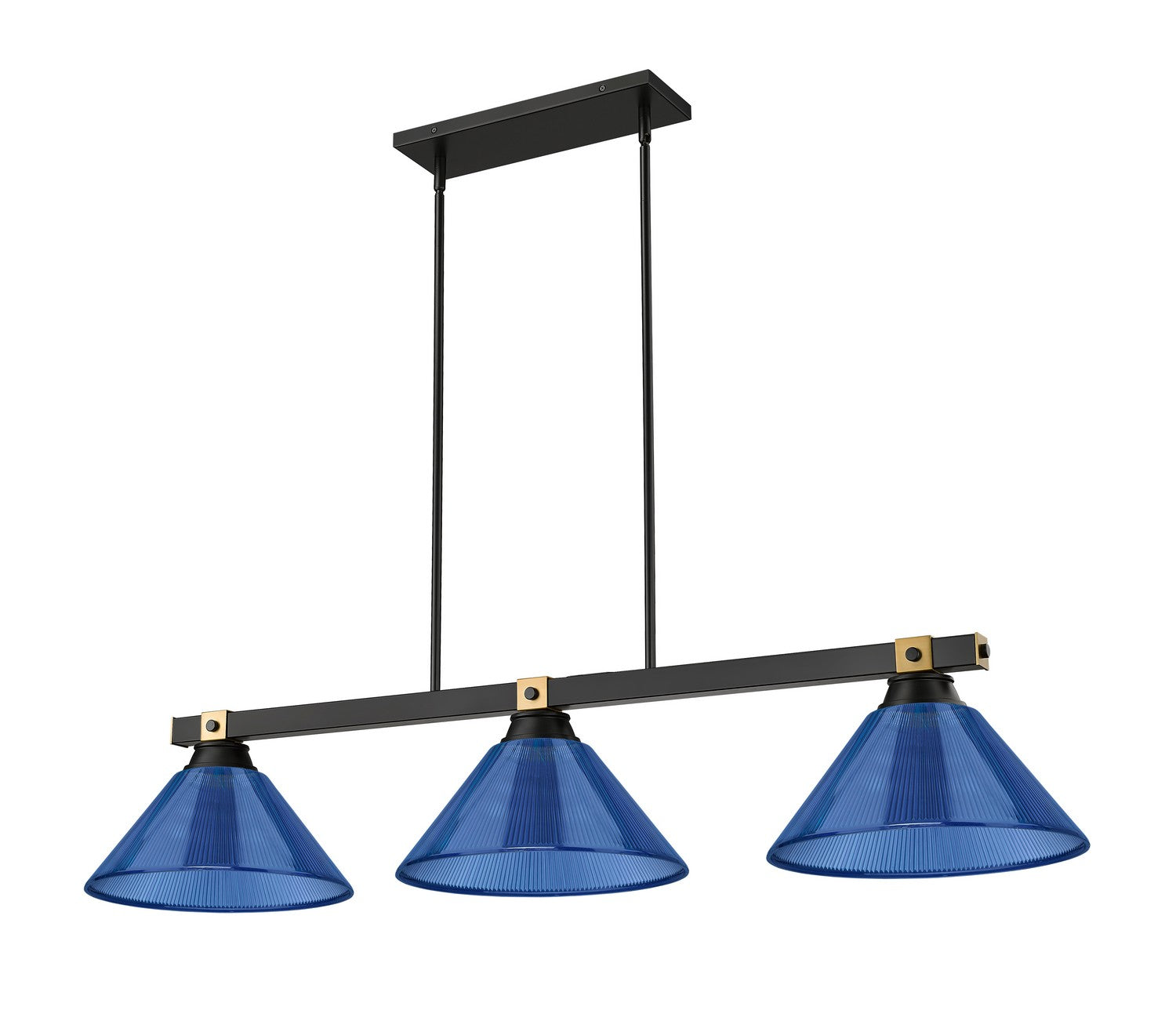 Z-Lite - 1955-3MB-RB-ARDB - Three Light Billiard - Bronte - Matte Black + Rubbed Brass