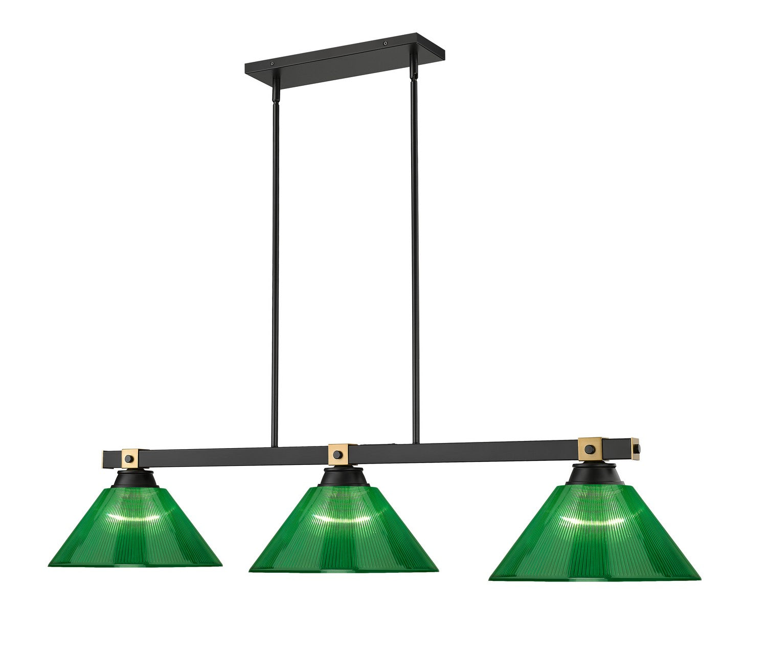Z-Lite - 1955-3MB-RB-ARG - Three Light Billiard - Bronte - Matte Black + Rubbed Brass