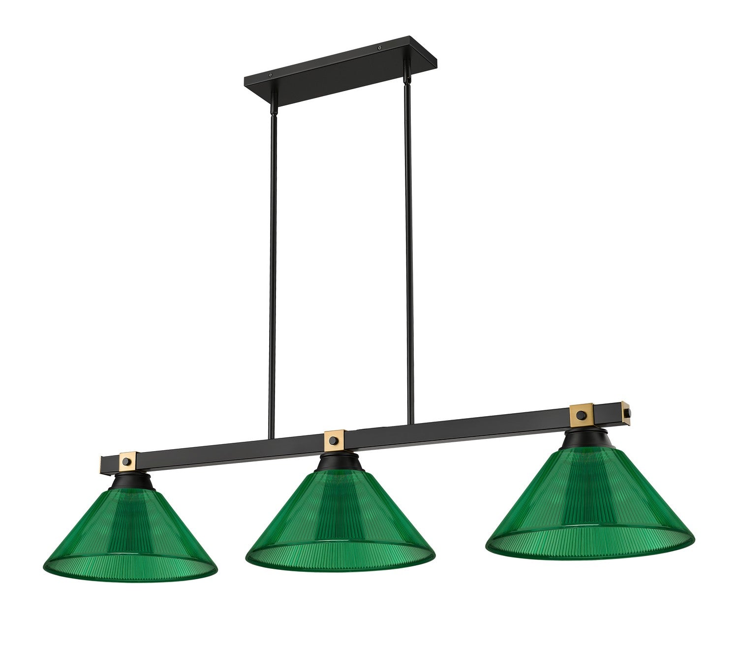 Z-Lite - 1955-3MB-RB-ARG - Three Light Billiard - Bronte - Matte Black + Rubbed Brass