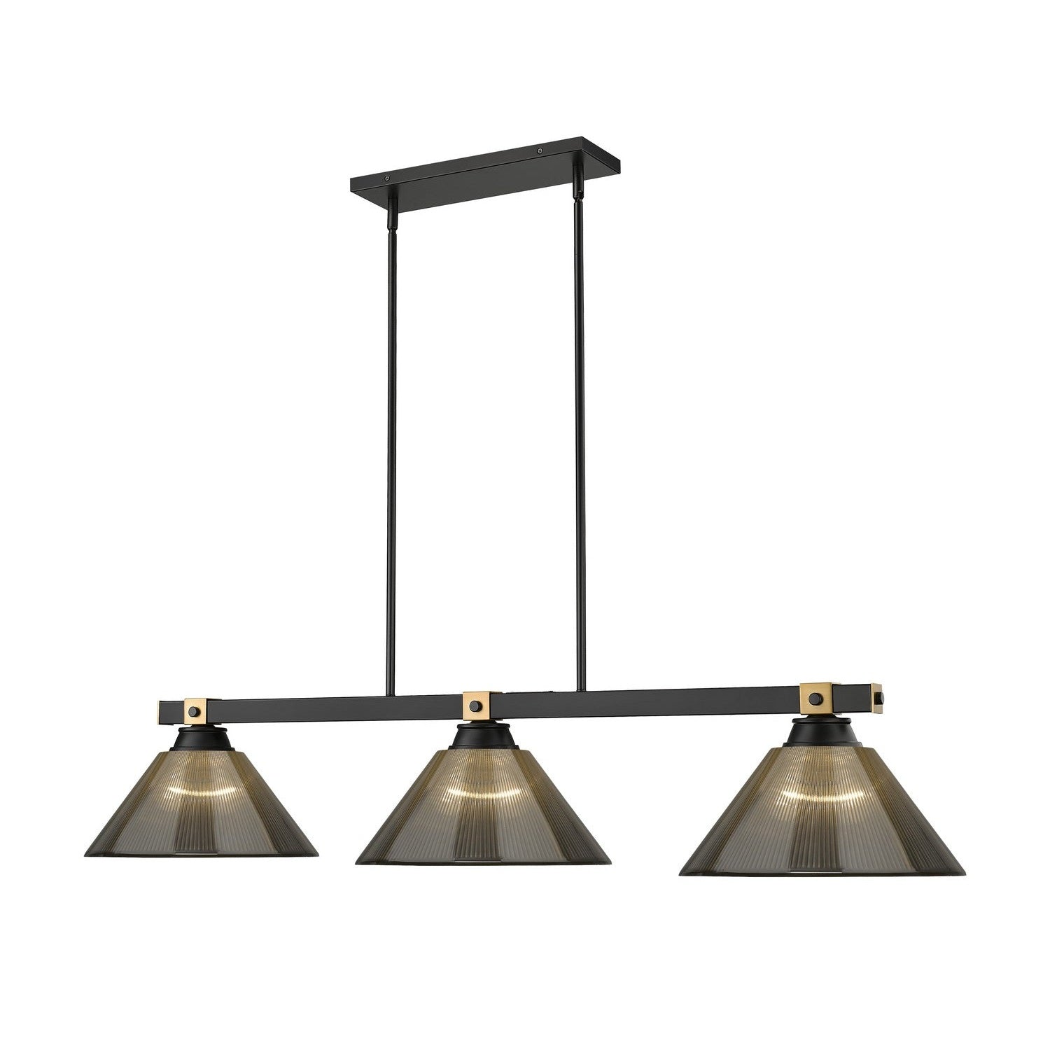 Z-Lite - 1955-3MB-RB-ARS - Three Light Billiard - Bronte - Matte Black + Rubbed Brass