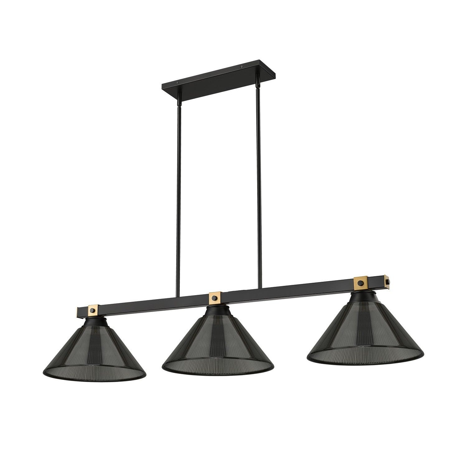 Z-Lite - 1955-3MB-RB-ARS - Three Light Billiard - Bronte - Matte Black + Rubbed Brass